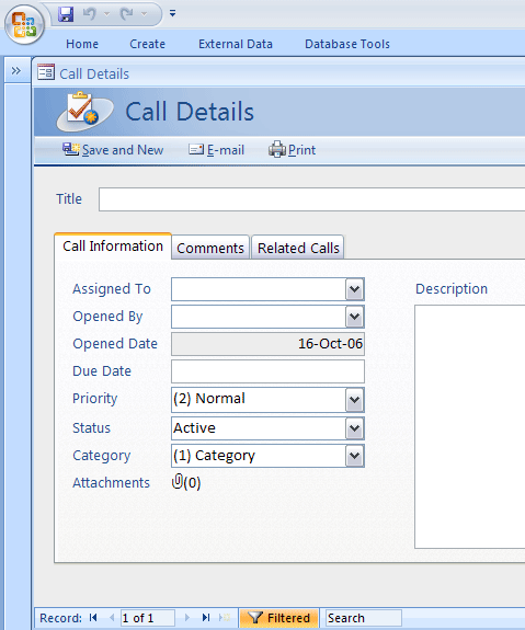 Microsoft Access Call Center Template