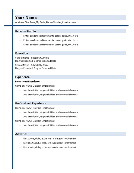 Click the button bellow to download this resume template