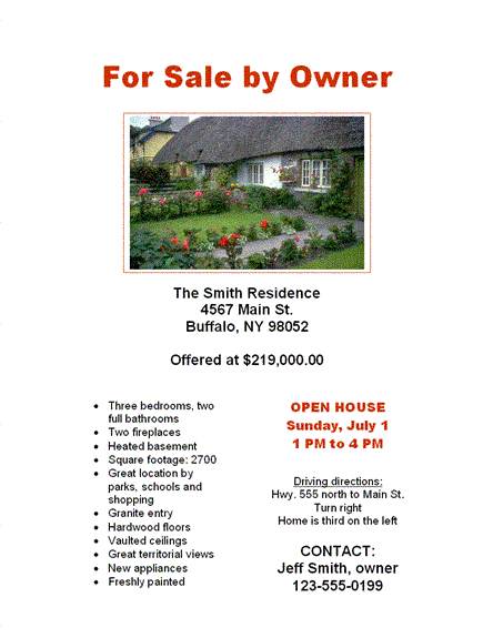 for sale by owner flyers