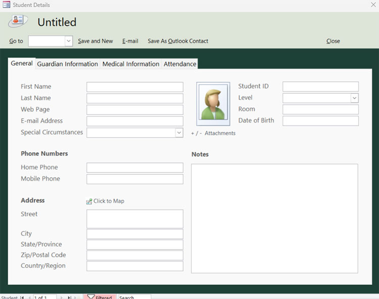 add-new-student-to-student-database-template-in-ms-access-format