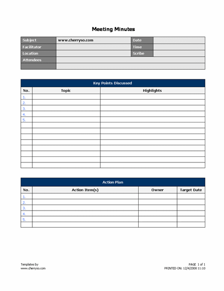 Meeting Minutes Template Word Templates Ready Made Office Templates