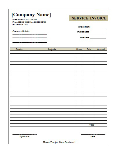 Free Printable Invoice Template Microsoft Word