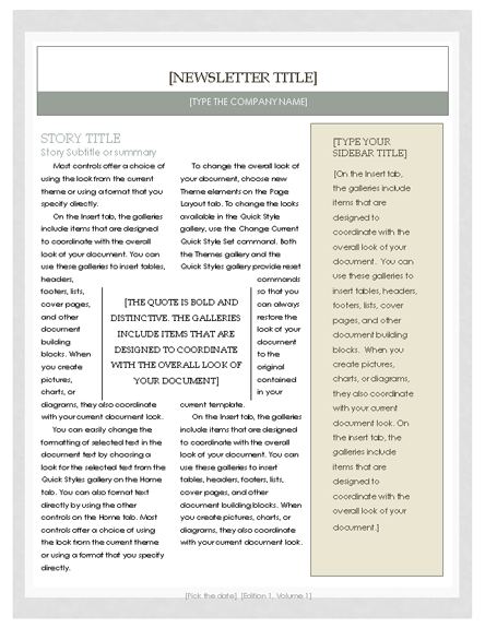 How To Create A Newsletter Template In Word from www.freemicrosofttemplates.com