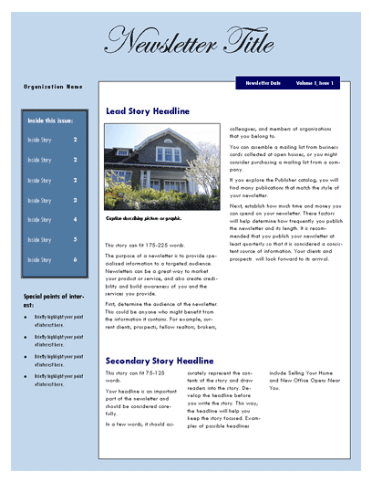 Free Real Estate Newsletter Template Newsletter Templates Ready Made Office Templates